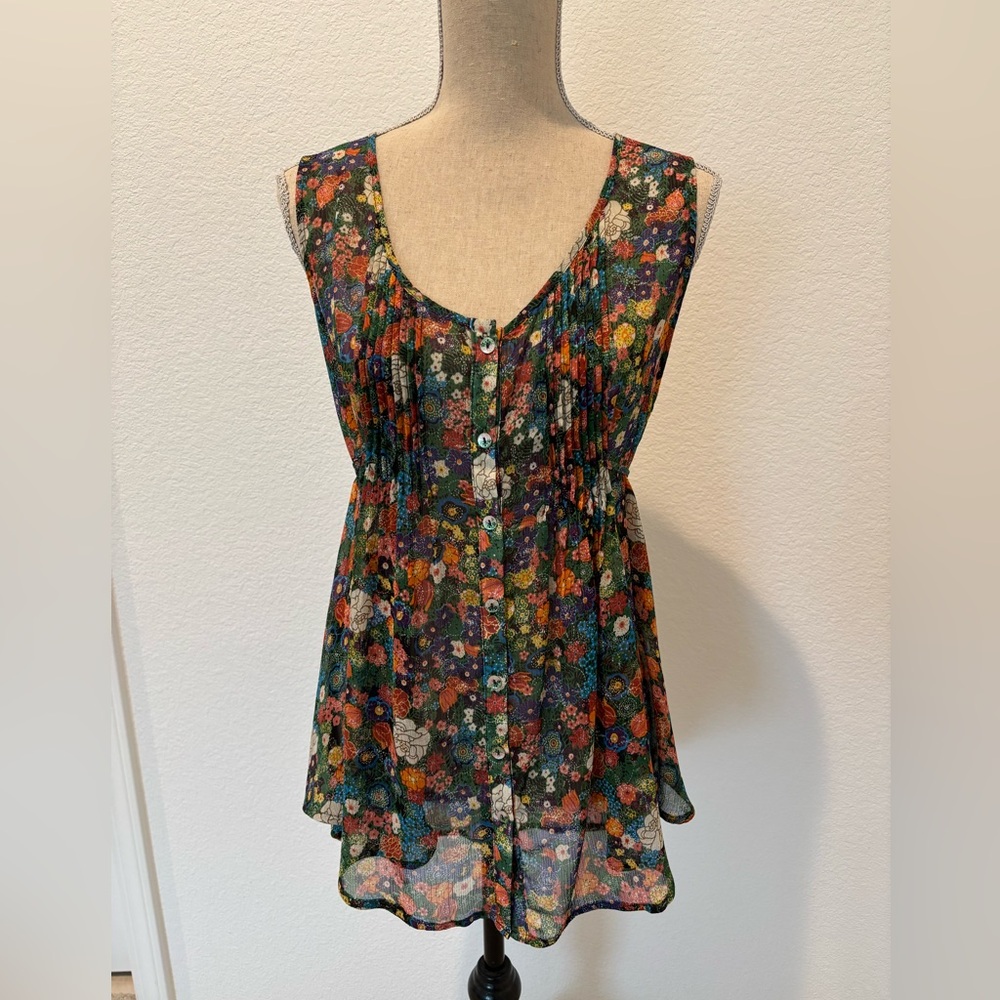 American Rag Multicolor Floral Sleeveless Blouse